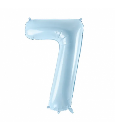 Balon foliowy Cyfra 7 - 72 cm - jasny niebieski