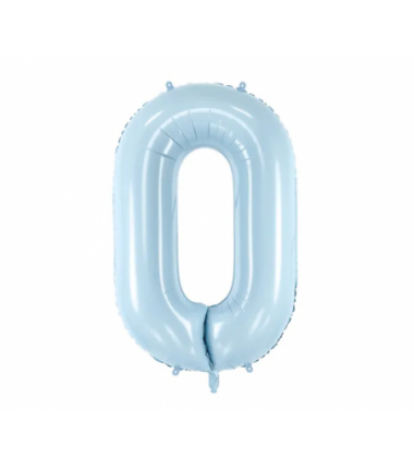 Balon foliowy Cyfra 0 - 72 cm - jasny niebieski