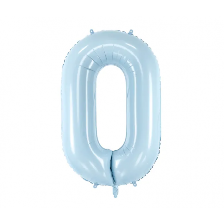 Balon foliowy Cyfra 0 - 72 cm - jasny niebieski