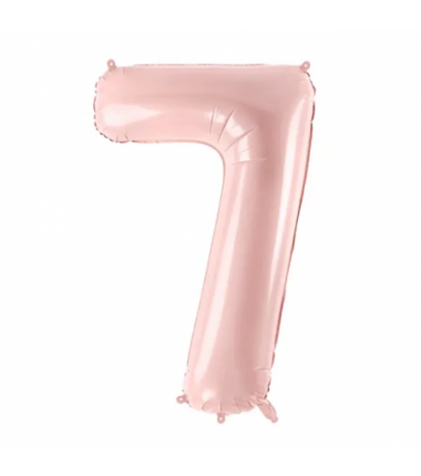 Balon foliowy Cyfra 7 - 72 cm - jasny różowy