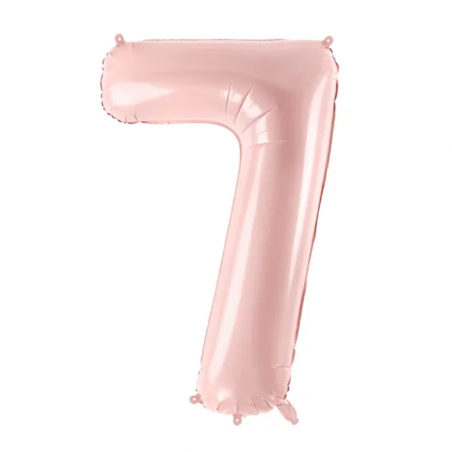 Balon foliowy Cyfra 7 - 72 cm - jasny różowy