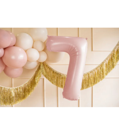 Balon foliowy Cyfra 7 - 72 cm - jasny różowy