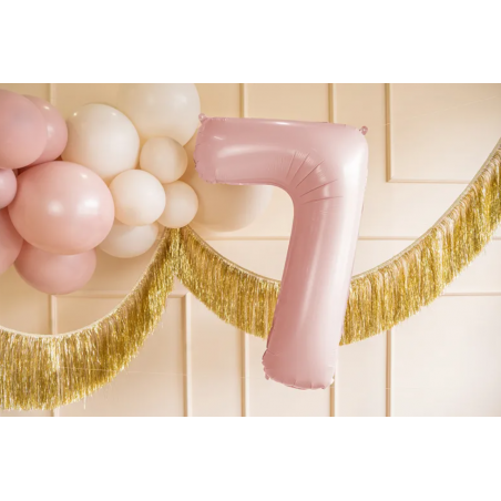 Balon foliowy Cyfra 7 - 72 cm - jasny różowy