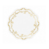 Podkładki pod talerze złoty Ornament, śr. 35,5 cm, białe - 6 sztuk