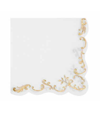 Serwetki Ornament 33x33 cm - biały - 12 sztuk