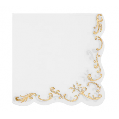 Serwetki Ornament 33x33 cm - biały - 12 sztuk