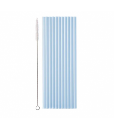 Słomki plastikowe 23 cm błękitny - 12 sztuk