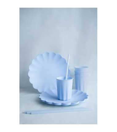 Słomki plastikowe 23 cm błękitny - 12 sztuk