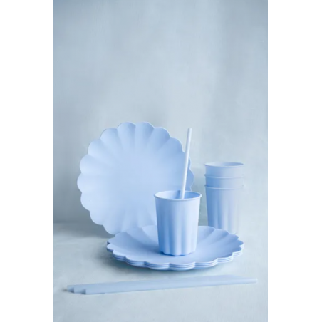 Słomki plastikowe 23 cm błękitny - 12 sztuk