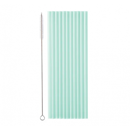 Słomki plastikowe 23 cm szałwiowy - 12 sztuk