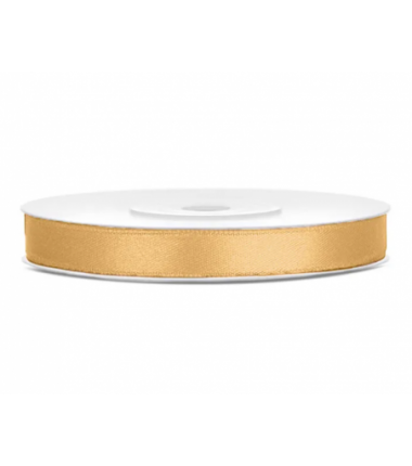 Wstążka satynowa - tasiemka satynowa jasny miodowy 6 mm - Party Deco