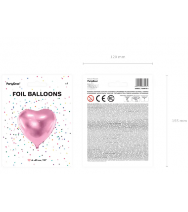 Balon foliowy Serce - Jasnoróżowy