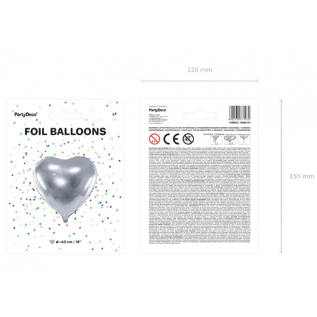 Balon foliowy Serce - Srebrny