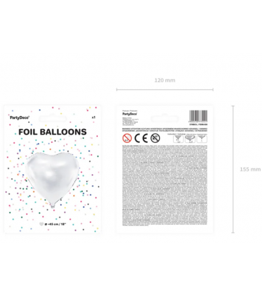 Balon foliowy Serce - Biały