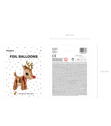 Balon foliowy - Renifer 50x62 cm