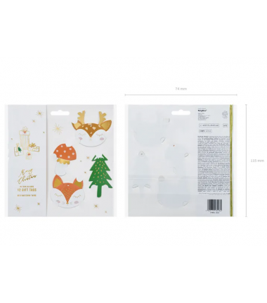 Zawieszki do prezentów - Las  12 sztuk