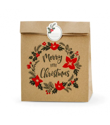 Torebki na prezenty Merry little Christmas - 3 sztuki