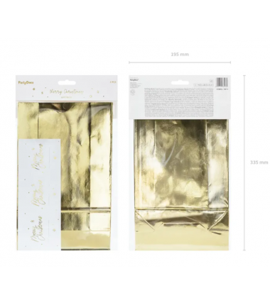 Torebki na prezenty złote 3 sztuki - 18.5x28.5x8cm