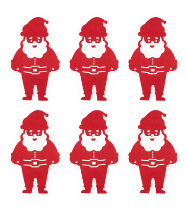 Świąteczne podkładki pod sztućce Mikołaj - 6 sztuk