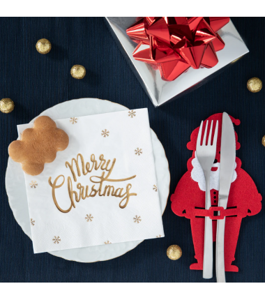 Świąteczne podkładki pod sztućce Mikołaj - 6 sztuk