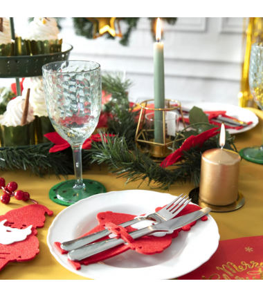 Świąteczne podkładki pod sztućce Mikołaj - 6 sztuk