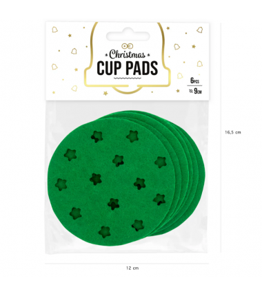 Świąteczne podkładki pod kubek gwiazdki - 6 sztuk