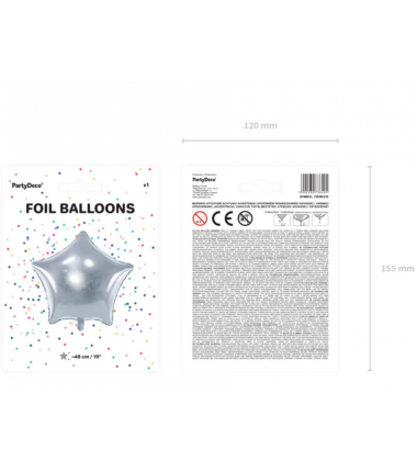 Balon foliowy Gwiazdka - Srebrny