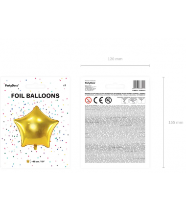 Balon foliowy Gwiazdka - Złoty