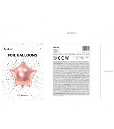 Balon foliowy Gwiazdka - Rose Gold