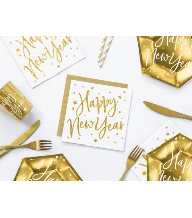 Serwetki złote metalizowane - 20 sztuk