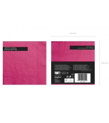 Serwetki ciemnoróżowe - 20 sztuk