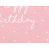 Serwetki napis Happy Birthday różowe - 20 sztuk