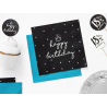 Serwetki napis Happy Birthday czarne - 20 sztuk