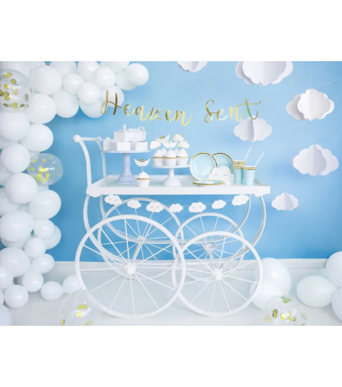 Słomki papierowe jasnoniebieskie paski - 10 sztuk