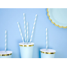 Słomki papierowe jasnoniebieskie paski - 10 sztuk