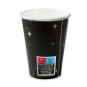 Kubeczki 260 ml czarne w złote gwiazdki - 6 sztuk