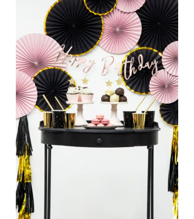 Kubeczki 260 ml czarne w złote gwiazdki - 6 sztuk