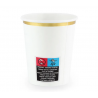 Kubeczki 260 ml białe ze złotym brzegiem - 6 sztuk
