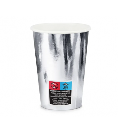 Kubeczki 220 ml srebrne - 6 sztuk