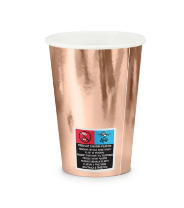 Kubeczki 220 ml różowozłote - 6 sztuk