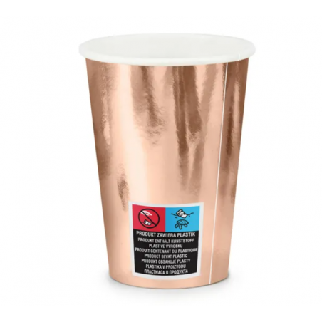 Kubeczki 220 ml różowozłote - 6 sztuk