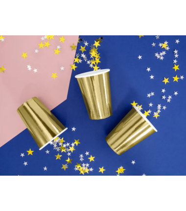 Kubeczki 220 ml złote - 6 sztuk
