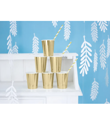 Kubeczki 220 ml złote - 6 sztuk