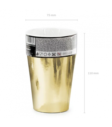 Kubeczki 220 ml złote - 6 sztuk