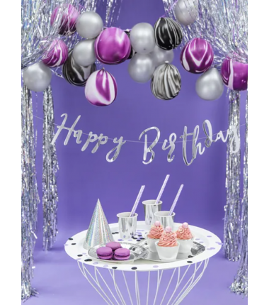 Talerzyki duże okrągłe srebrne 23cm - 6 sztuk