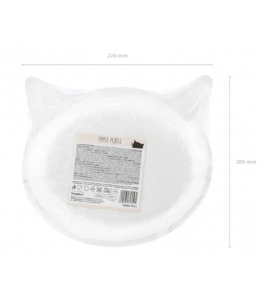 Talerzyki różowy Kotek  22cm - 6 sztuk