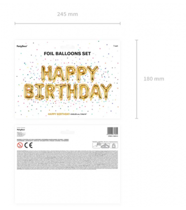 Balon foliowy HAPPY BIRTHDAY - Złoty