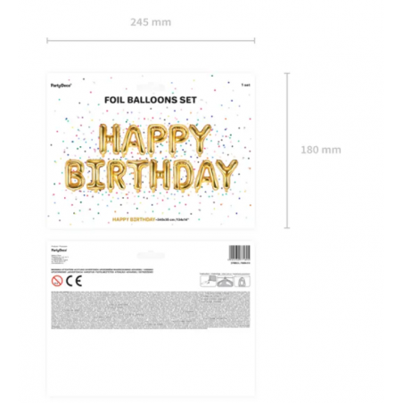 Balon foliowy HAPPY BIRTHDAY - Złoty