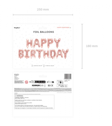 Balon foliowy HAPPY BIRTHDAY - Różowe Złoto