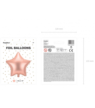 Balon foliowy Gwiazdka - Różowe Złoto Satynowy